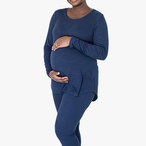 Kindred bravely Bella Ribbed Maternity Pajama Set (size small)